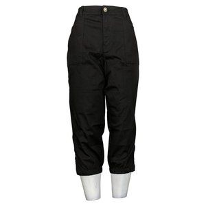 NWT LISA RINNA COLLECTION CROPPED TWILL PANTS BLACK 8